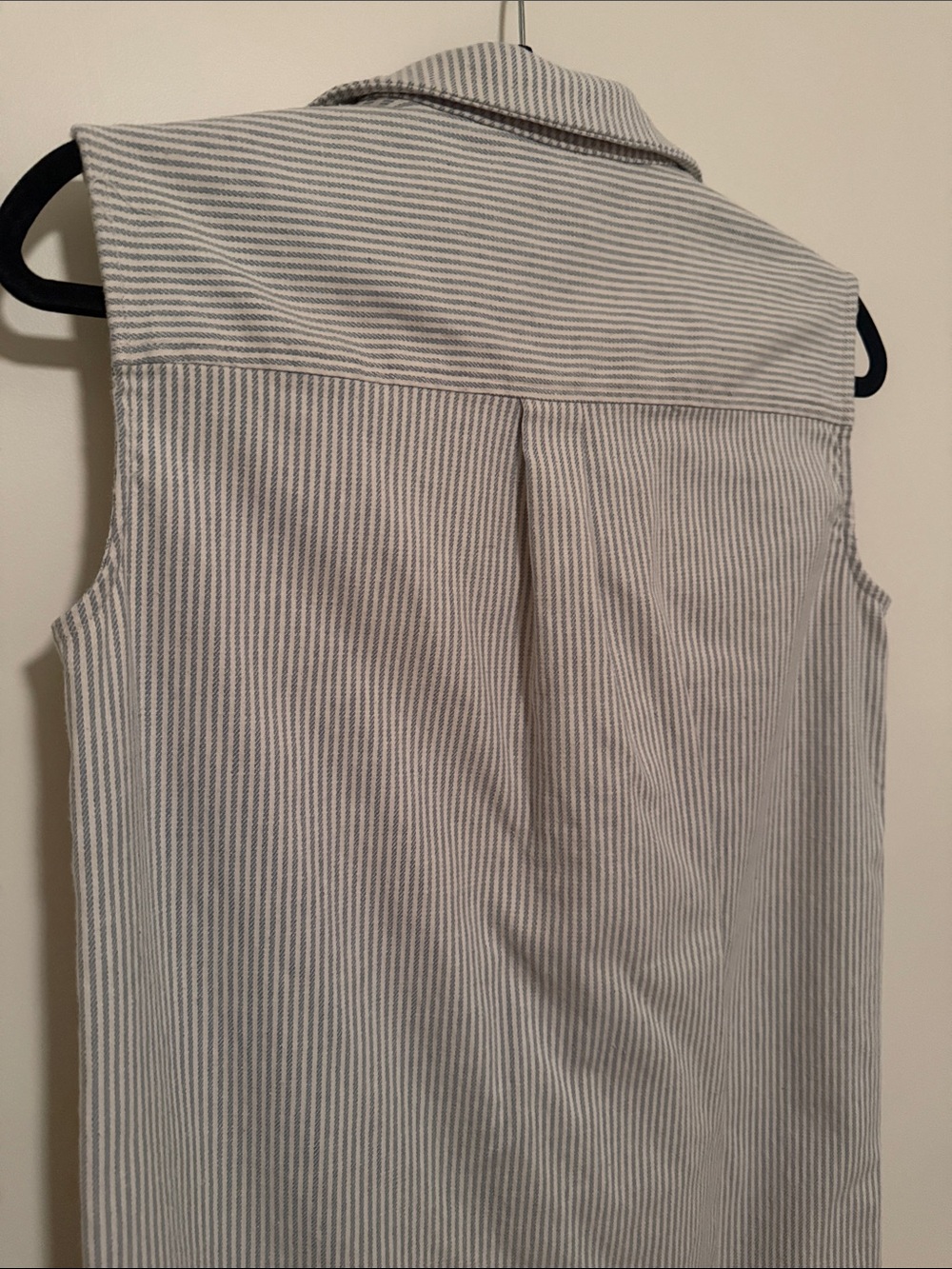 Blue & White Striped Sleeveless Shirt Dress - Picture 6 of 7